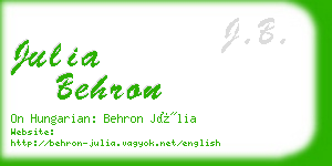 julia behron business card